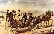 franz von schober schubert is walking behind the carriage Germany oil painting artist